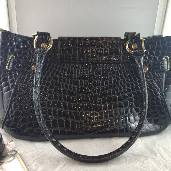 Classic Elegance: Vintage Maggio & Rosetto Cocco Ligator Black Bag - Picture 4 of 11